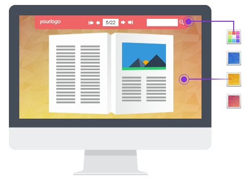 Branding on html5 flipbooks has never been this easy. With PubHTML5 online publishing platform, users can customize pdf flipbook banners, online bookcase logos, etc. easily.
